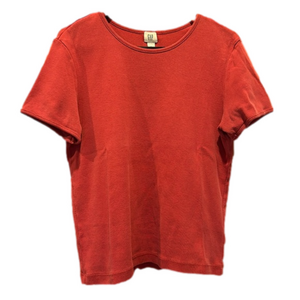 GAP Orange/Red Crew Neck 100% Cotton Knit T-Shirt Size Large